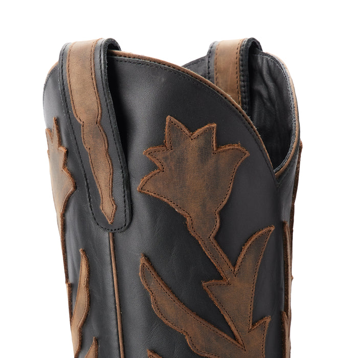 Lane Women`s Jet Black Burnt Caramel Jolene 14.5In Matching Top Boot