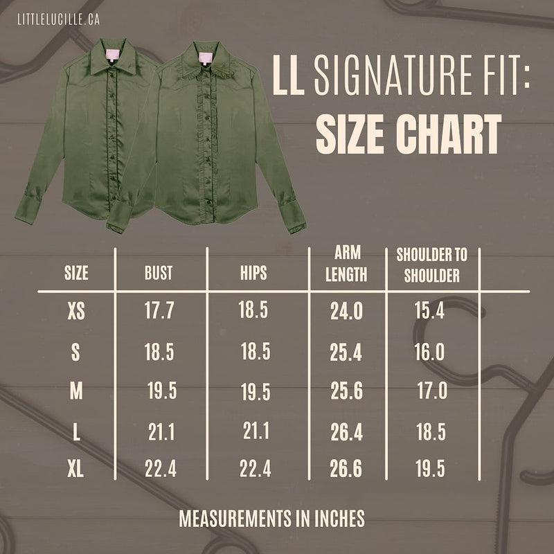 Little Lucille Collections Llc Women's Taupe Frill Signature Shirt