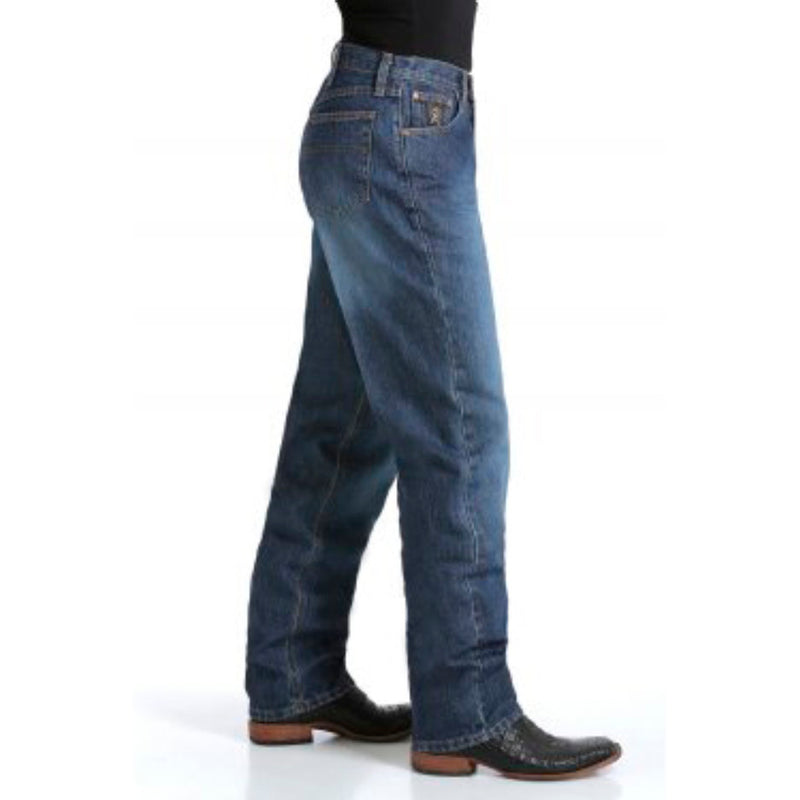 Cinch Men's Black Label Relaxed Fit Dark Stonewash Jeans