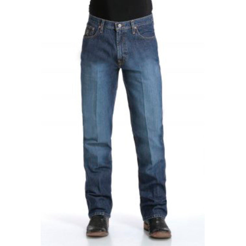 Cinch Men's Black Label Relaxed Fit Dark Stonewash Jeans