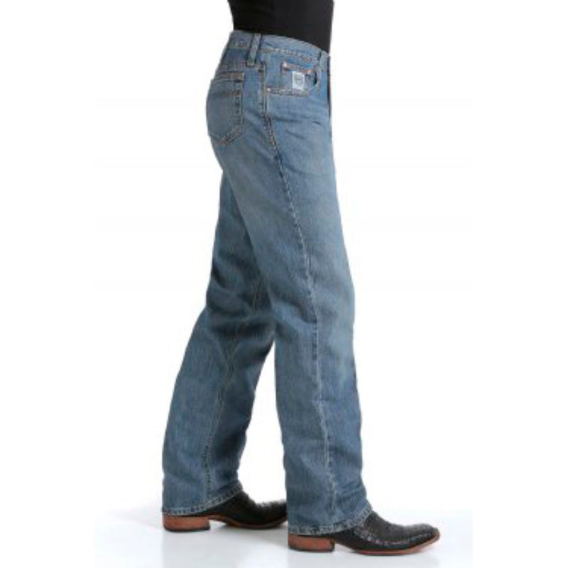 Cinch Men's White Label Mid Rise Light Stonewash Sandblasted Jeans