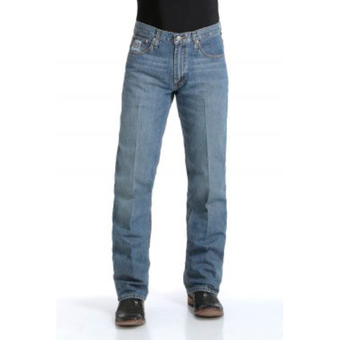 Cinch Men's White Label Mid Rise Light Stonewash Sandblasted Jeans
