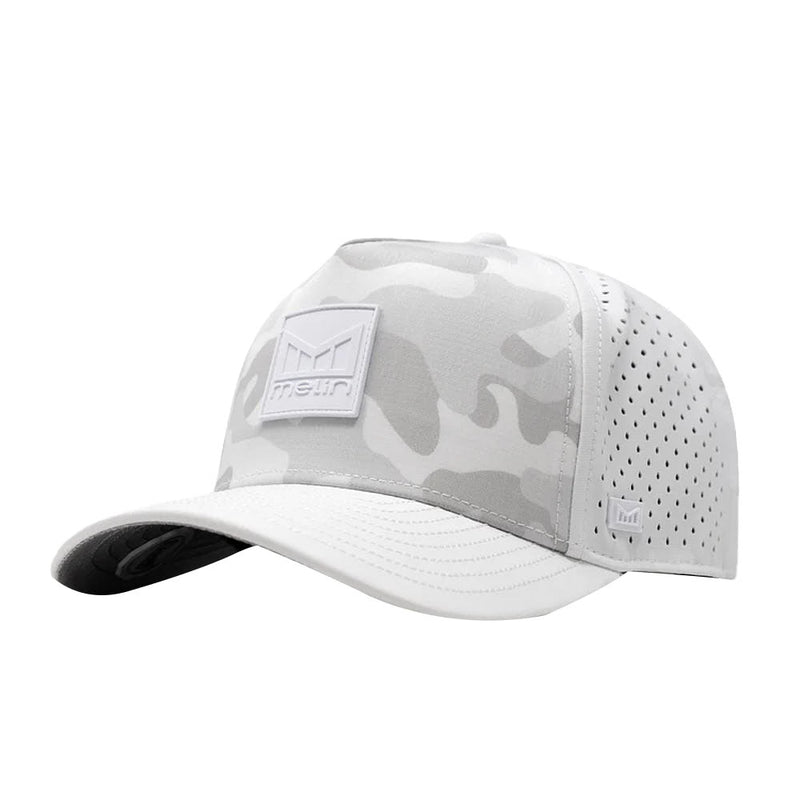 Melin Premium Headwear Snow Camo Hydro Odysea Stacked Cap