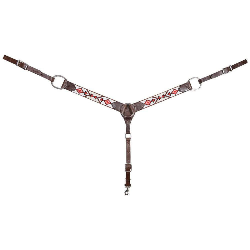 Cashel Company White/Red Beaded Breast Collar