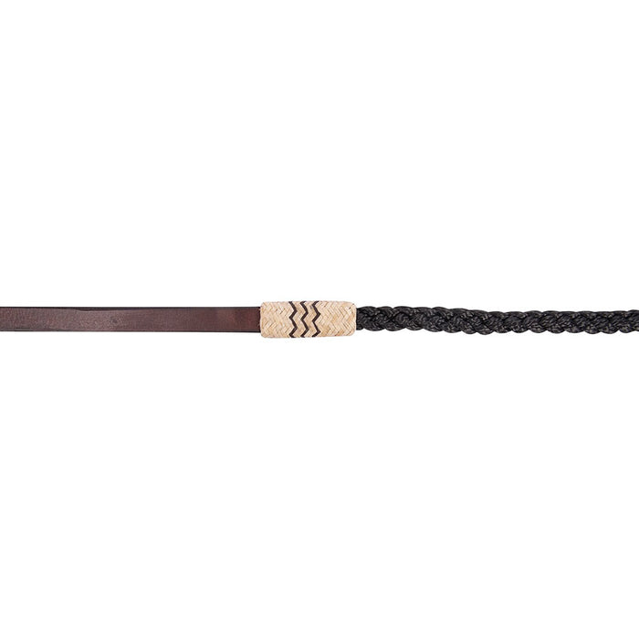 Cashel Company Black Braided Roping Rein with Rawhide Accents