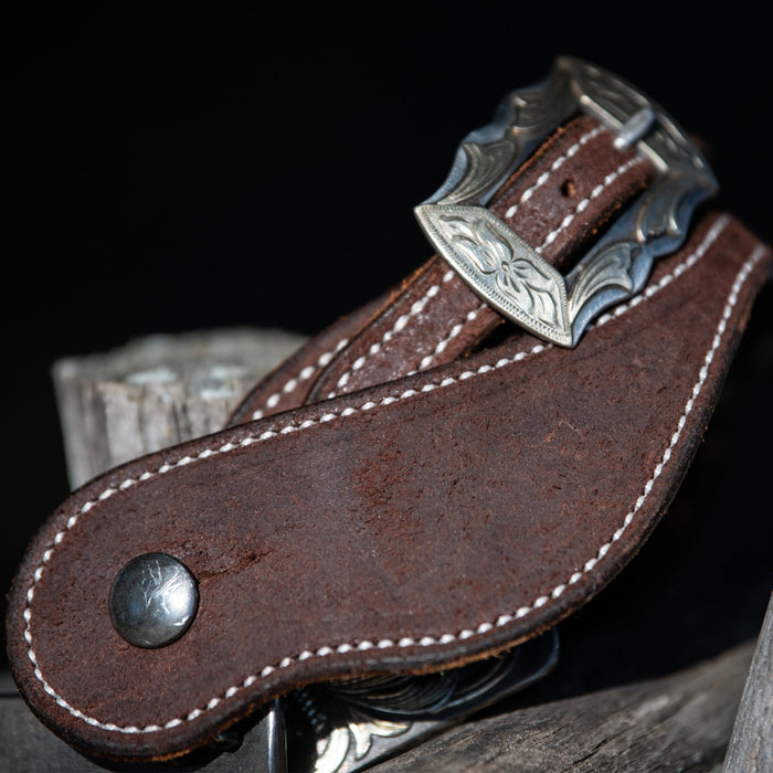 Martin Saddlery Chocolate Roughout Prescott Buckle Cowboy Spur Straps