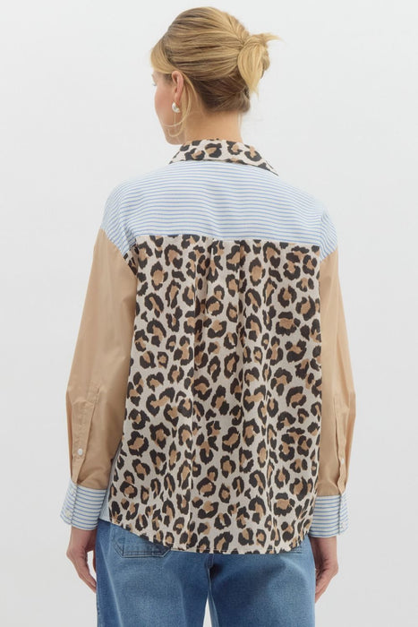 Entro Womens Multi Print Classic Long Sleeve Shirt