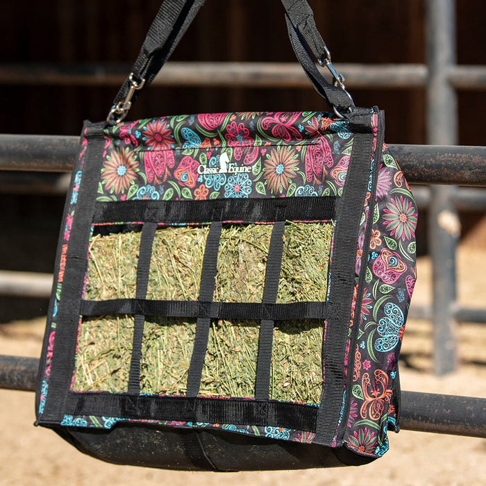 Classic Equine Neon Flower Top Load Hay Bag