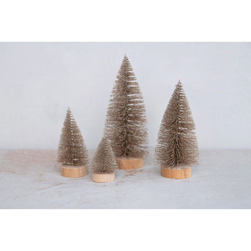 Creative Co-Op Plastic Bottle Brush 4 Piece Tree Set