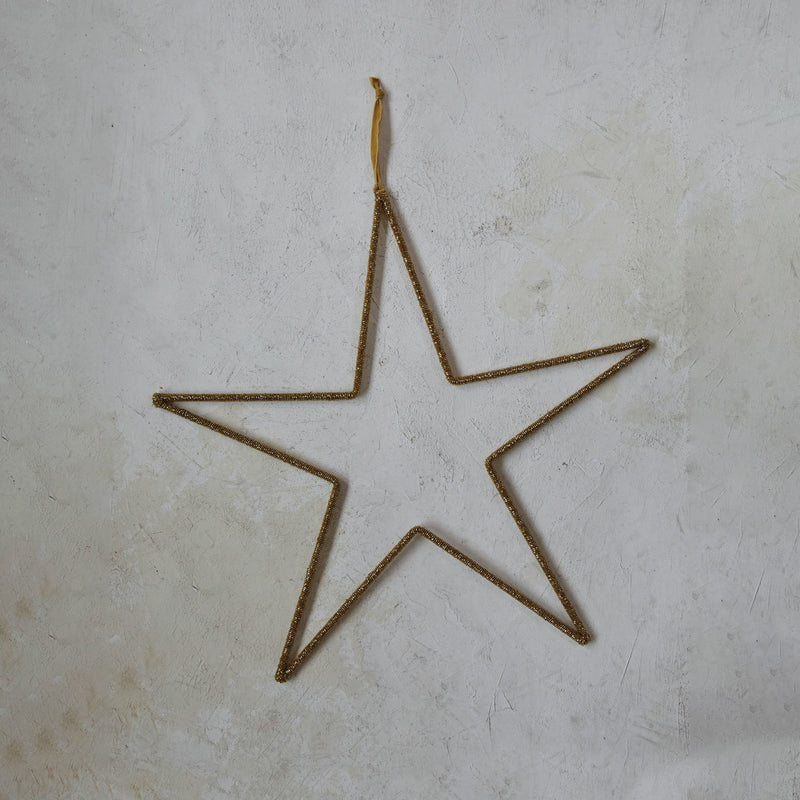 Creative Co-Op Hanging Metal/Glass Bead Star