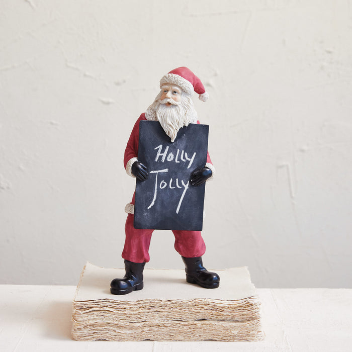 Creative Co-Op Resin Santa With Chalkboard