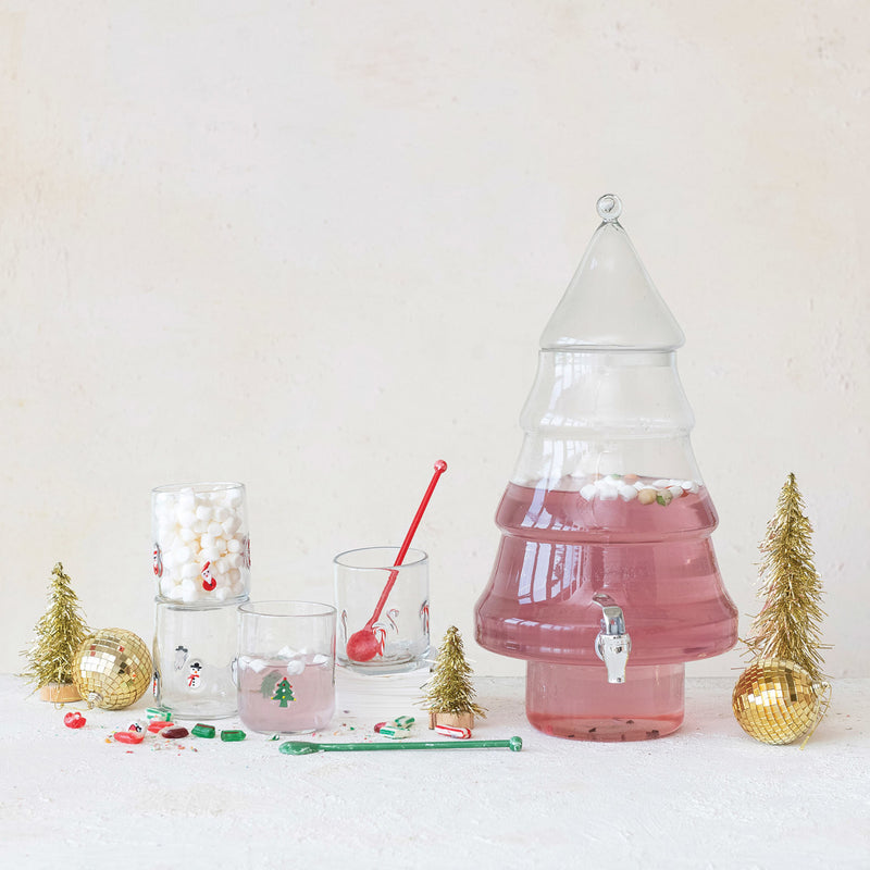 Creative Co-Op Recycled Glass Tree Beverage Dispenser