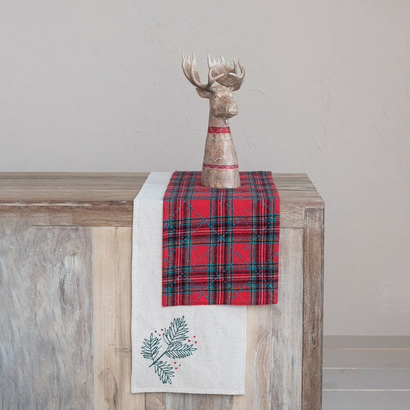 Creative Co-Op Red/Green Plaid Table Runner