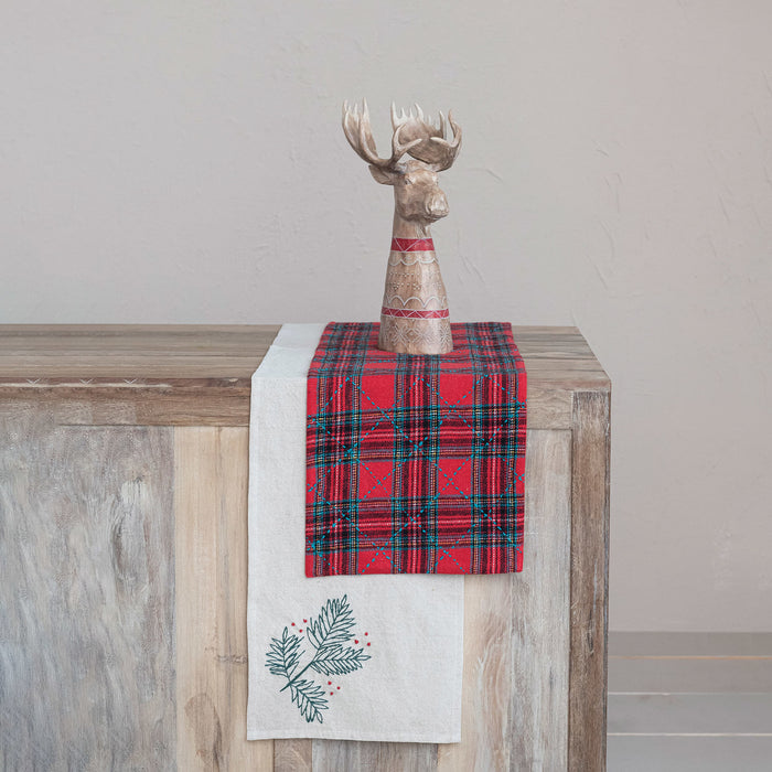 Creative Co-Op Red/Green Plaid Table Runner