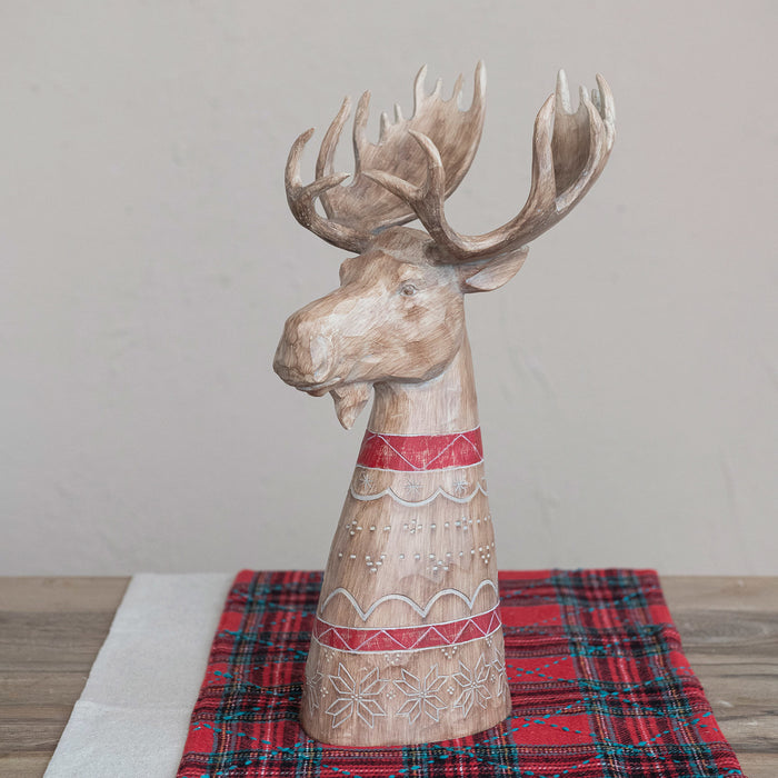 Creative Co-Op Carved Resin Moose