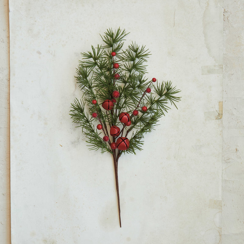 Creative Co-Op Faux Berry Pink With Jingle Bells