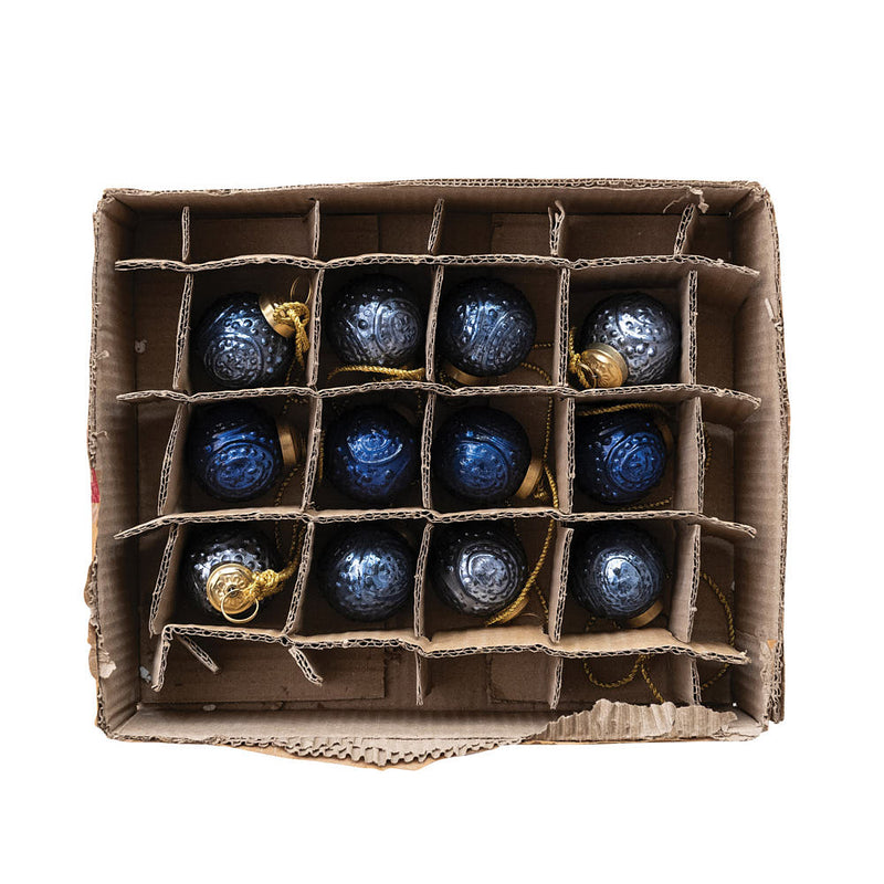 Creative Co-Op Blue Mercury Glass Ornament Garland