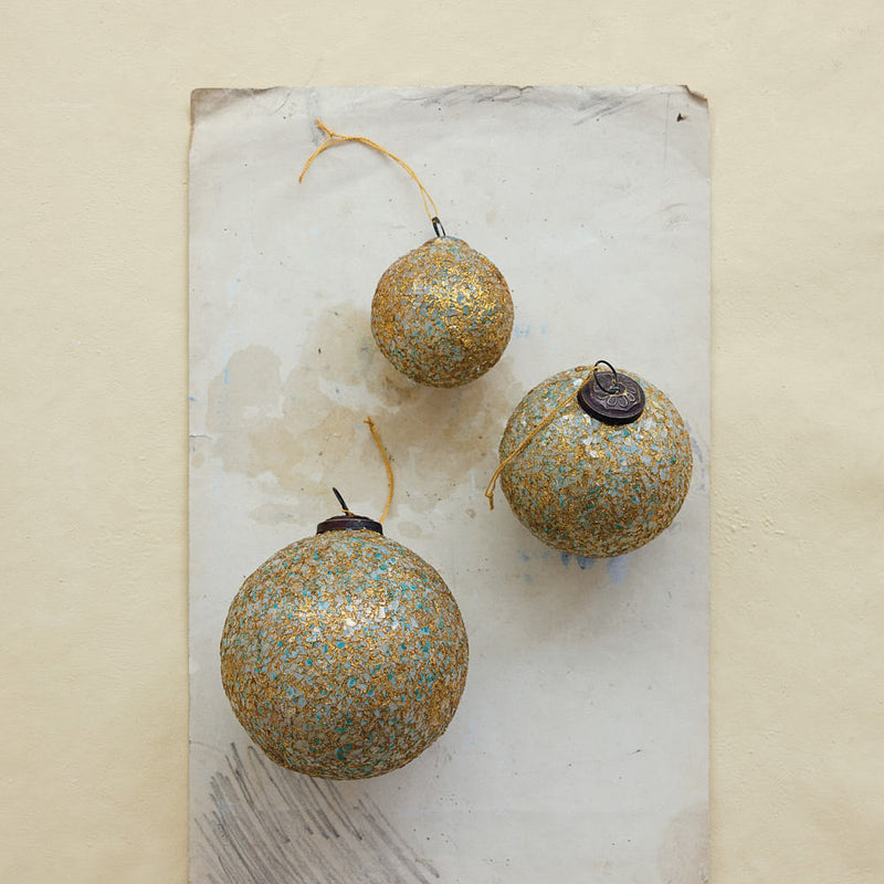 Creative Co-Op Small Mica Flake Ball Ornament