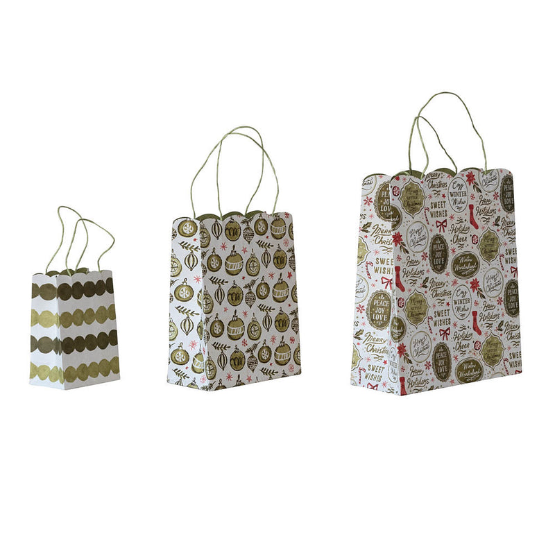 Creative Co-Op Recycled Paper Gift Bag Set