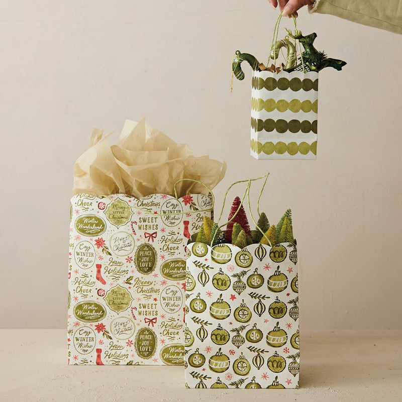 Creative Co-Op Recycled Paper Gift Bag Set