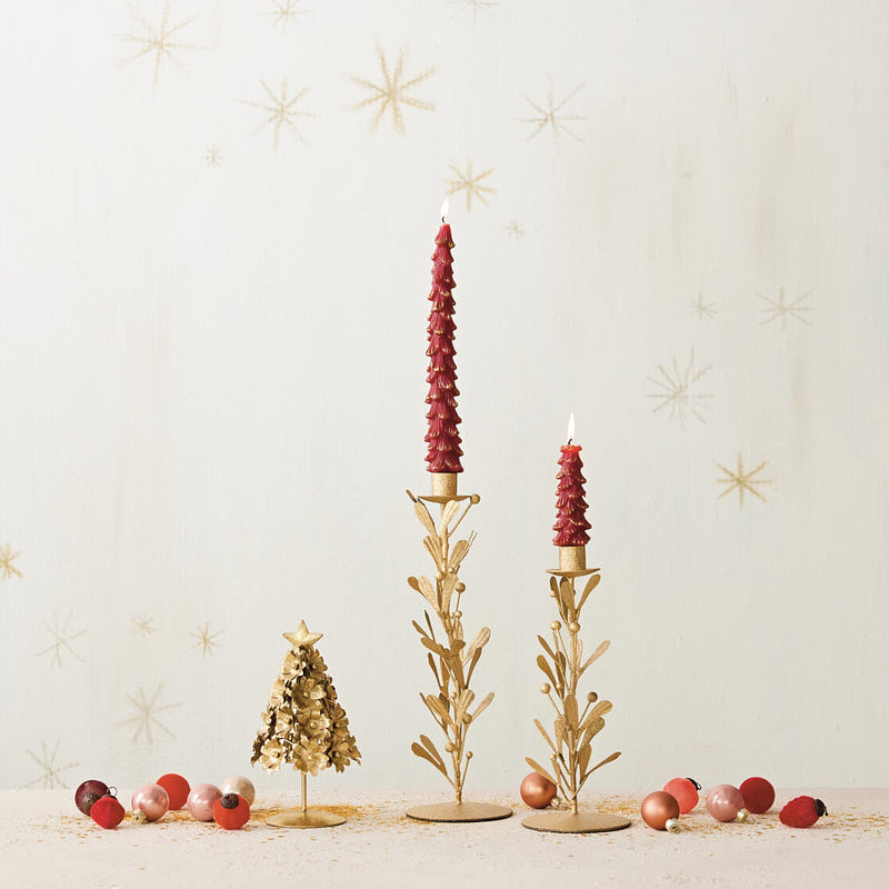 Creative Co-Op Mistletoe Taper Candle Holder
