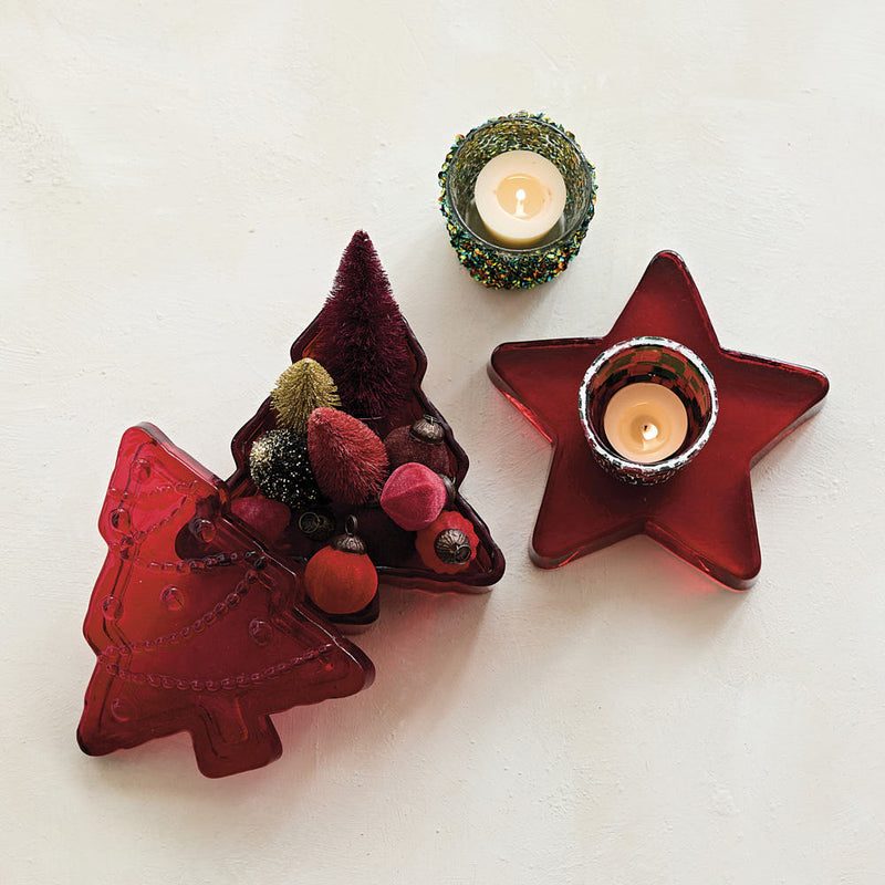 Creative Co-Op Pressed Tree Shaped Container