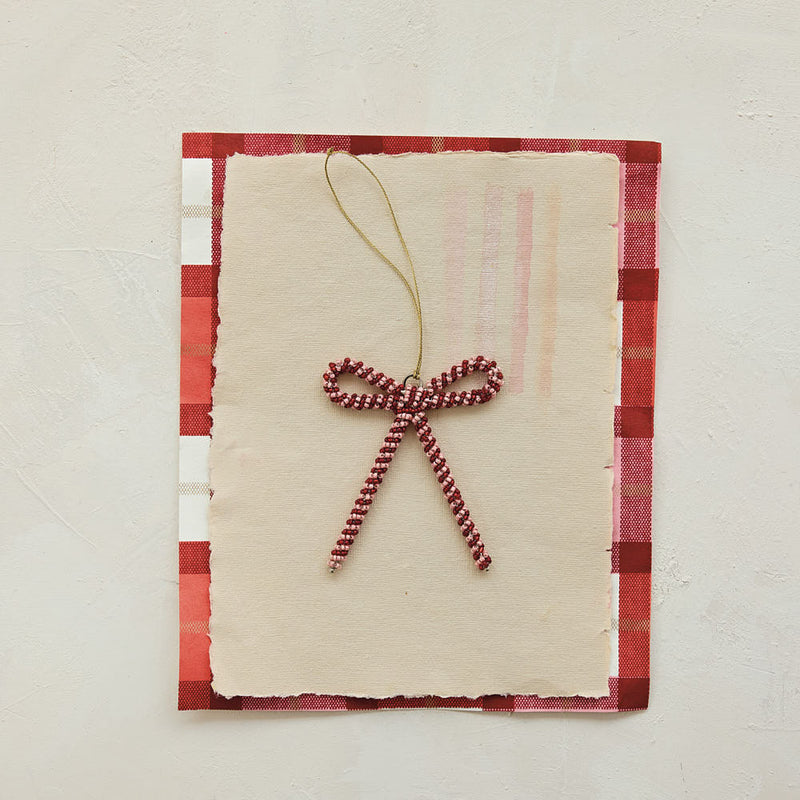 Creative Co-Op Beaded Bow Ornament