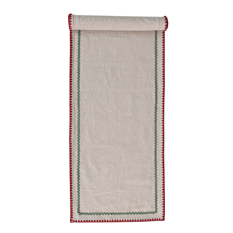 Creative Co-Op Ric Rac Trim Table Runner
