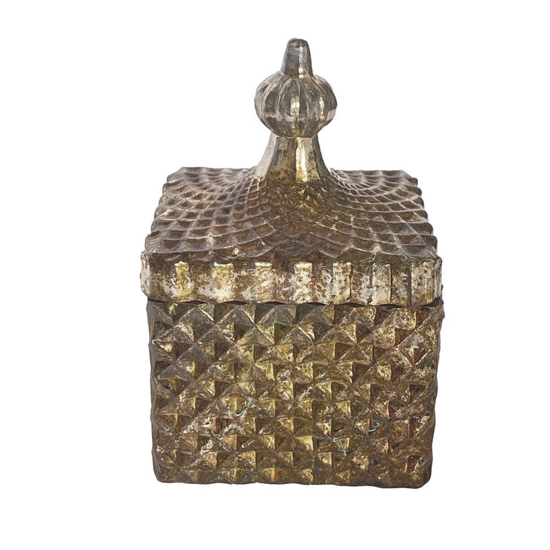 Creative Co-Op Embossed Mercury Glass Container