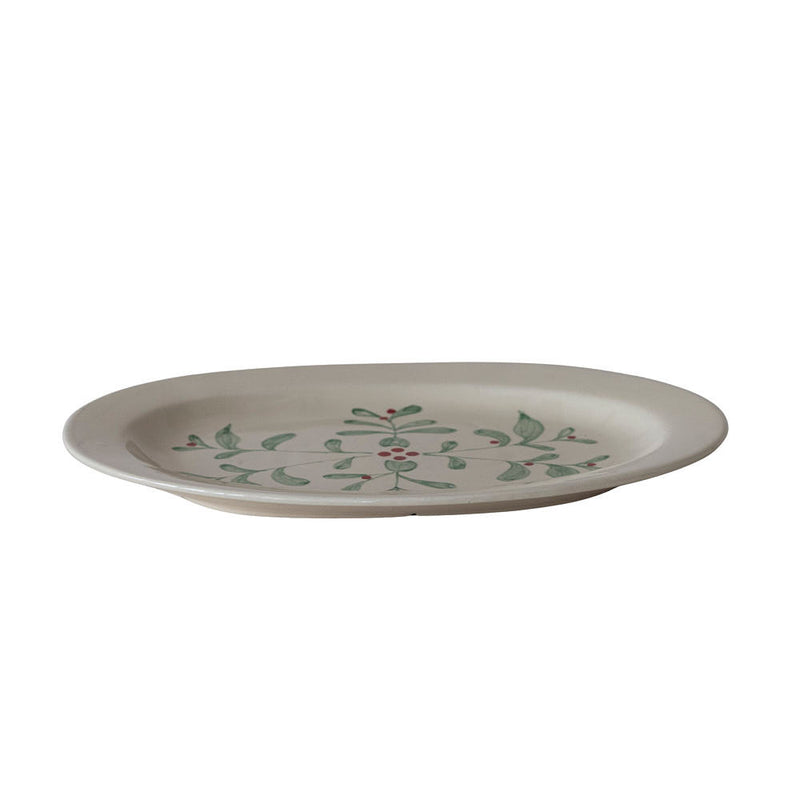 Creative Co-Op Mistletoe Platter