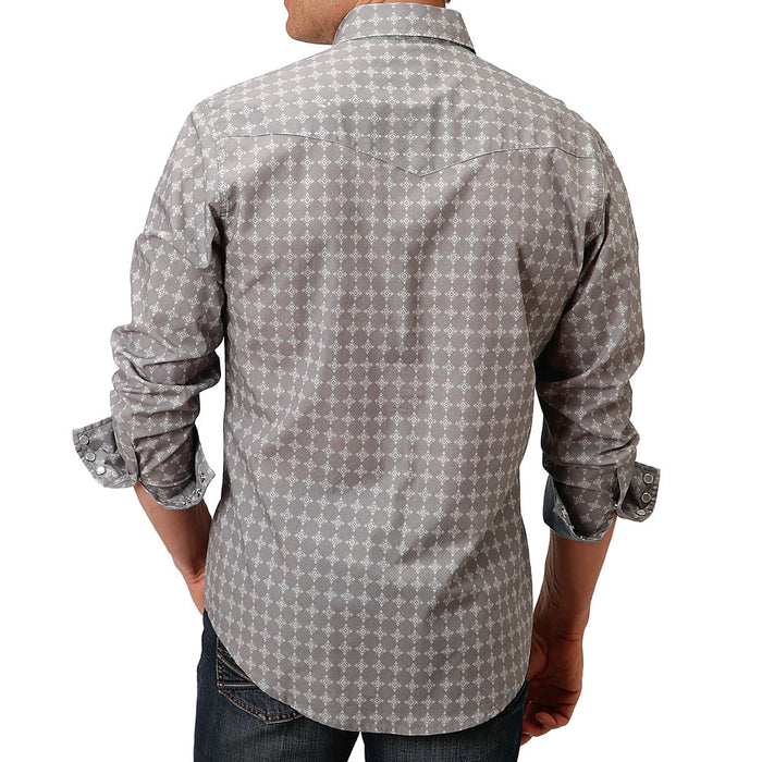 Men's Roper Gray Long Sleeve Shirt with Snaps