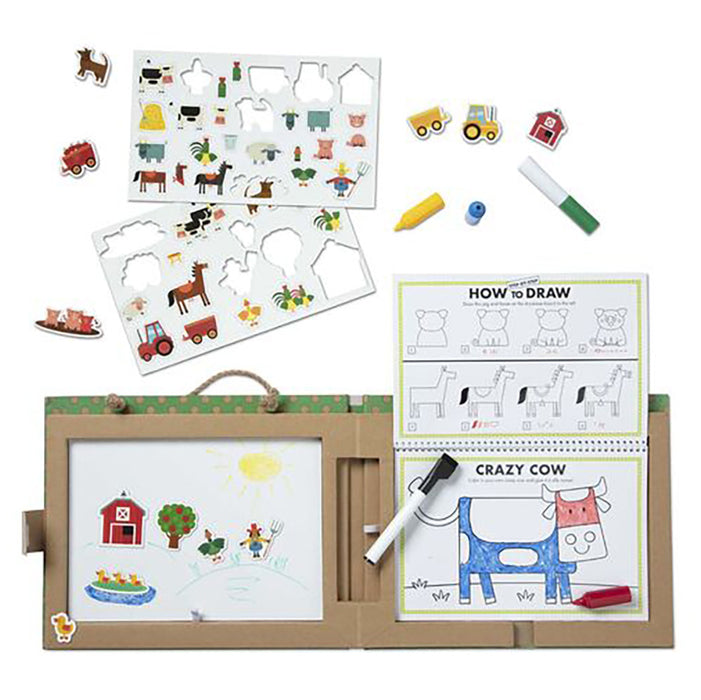 Melissa & Doug Play, Draw, Create Reusable Drawing & Magnet Farm Kit