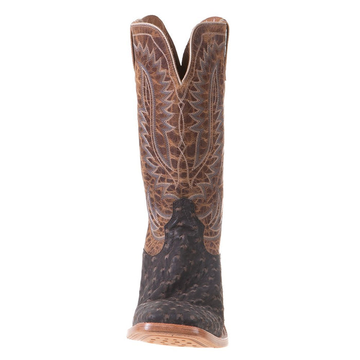Men's Ariat Showman Mocha Full Quill Ostrich 13in. Dusted Wheat Cowboy Boot