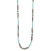34" Faux Navajo Pearl Necklace with Green Turquoise