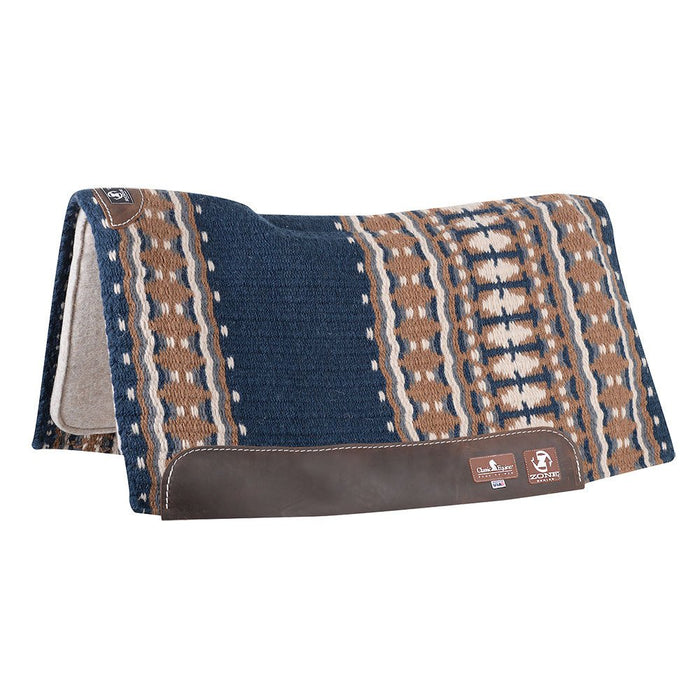 Classic Equine Zone Wool Top 34 x 38 Saddle Pads Navy/Camel