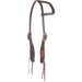 Floral Tooled Dyed Edge Square Slip Ear Headstall