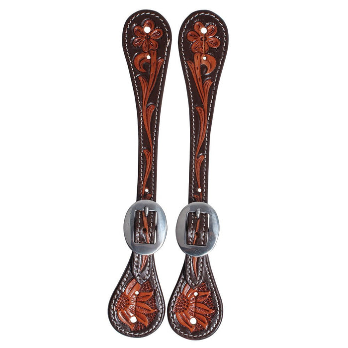 Professional's Choice Chocolate Floral Spur Straps
