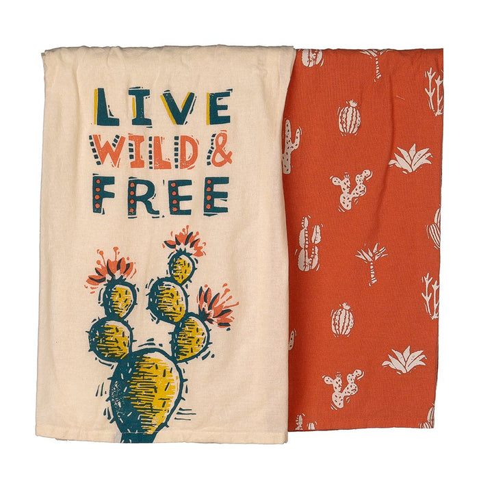 Primitives By Kathy Live Wild And Free Dish Towel