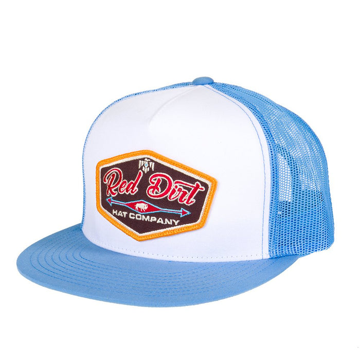 Mens Red Dirt Hat Co Blue/White Cap With Arrow Patch