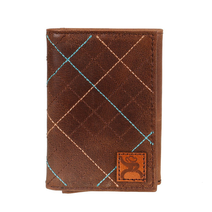Hooey Signature Trifold Crosshatch Wallet
