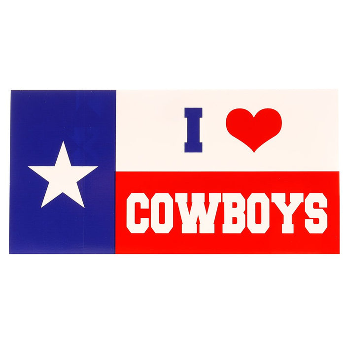Ruffin Flag Company "I Heart Cowboys" Texas Flag Sticker
