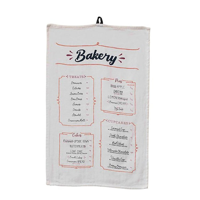 Creative Co-Op Bakery Menu Tea Towel