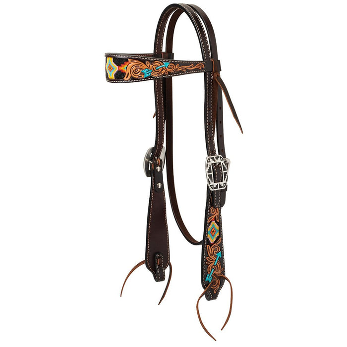 Weaver Leather Turquoise Cross Navajo Arrow Headstall