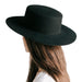 Gigi Pip Dahlia Boater Black Felt Fashion Hat