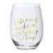 Primitives By Kathy Cats & Wine Stemless Wine Glass
