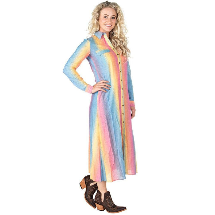 Womens Tin Haul Serape Stripe Western Dress