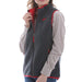 Women's Cinch Grey Sherpa Vest with Red Trim