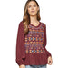 Women`s Burgundy Top with Embroidery