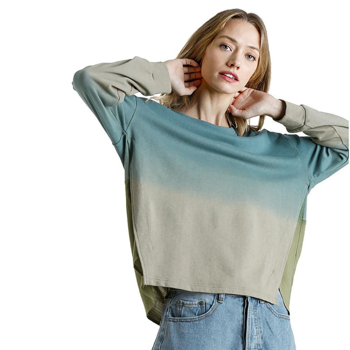 Women`s Ombre French Terry Top