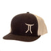 Smarty Brown and Tan Cap with Pipes Logo